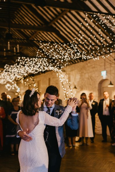 Bride and groom have their first dance