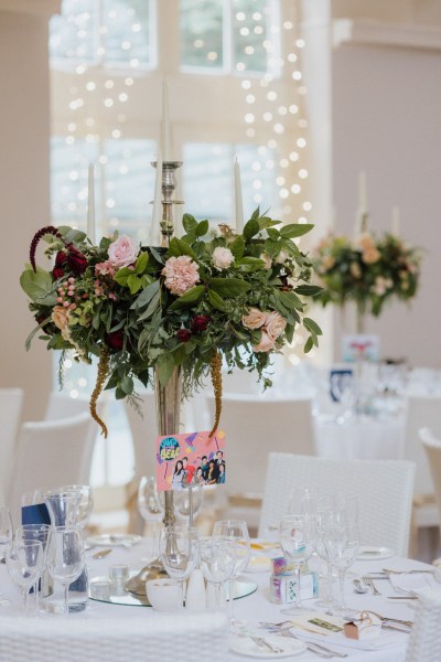 Bouquet of flowers roses on table photo