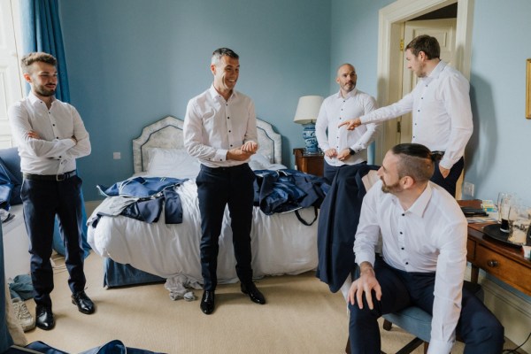 Groom and groomsmen getting ready