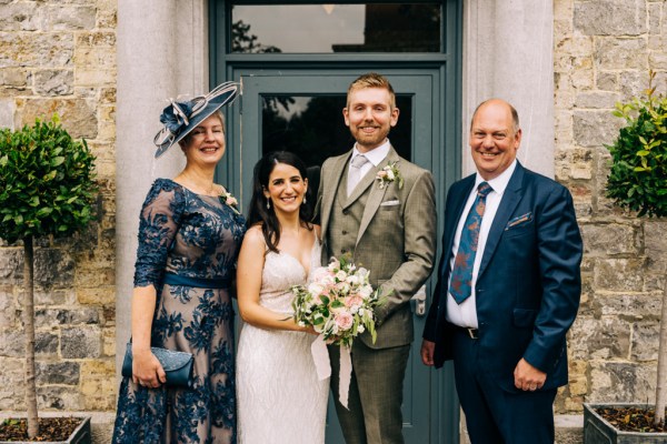 Bride groom mother and father