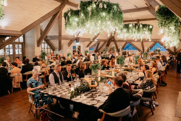 Guests seated in restaurant dining room