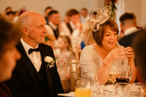 Mother and father emotional at the table