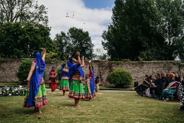 Dancers dancing before ceremony begins