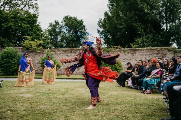 Dancer dancing in front of guests