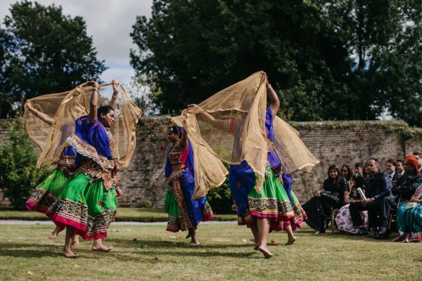 Dancer dancing in front of guests