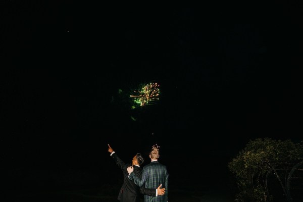 Firework display for guests grooms watching