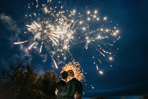 Firework display for guests grooms watching