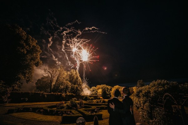 Firework display for guests grooms watching