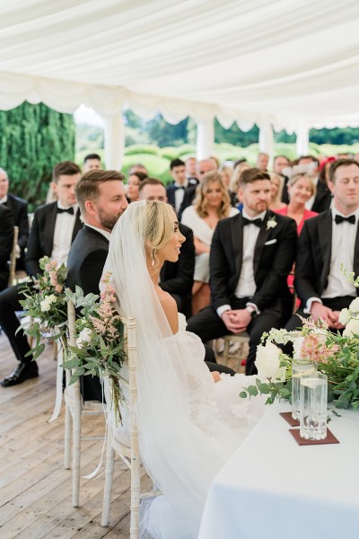 Bride groom and guests