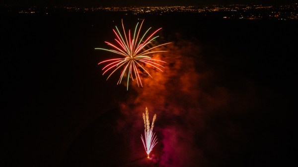 Red gold firework display