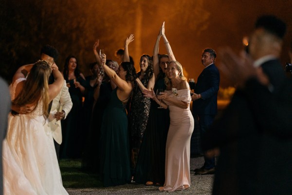 Guests dance together on the dancefloor