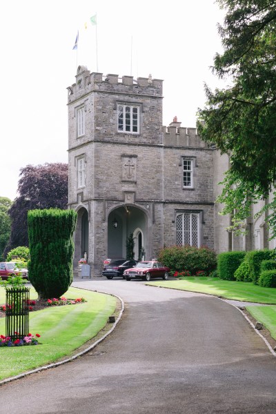 Castle pathway and garden view