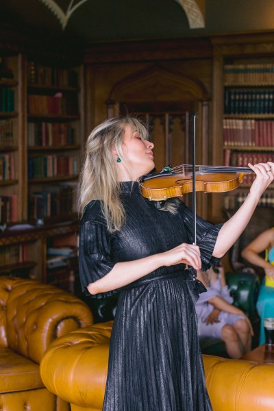 Violinist musician plays music