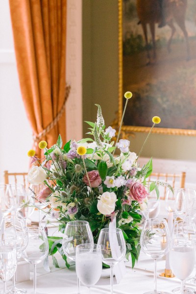 Flowers bouquet on top of table