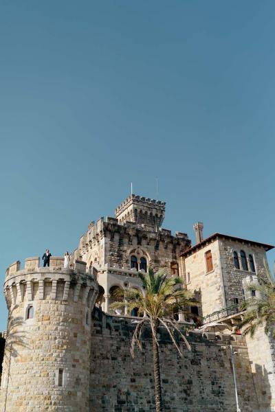 Wedding venue castle exterior view