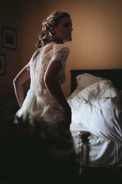 Bride is ready in bedroom