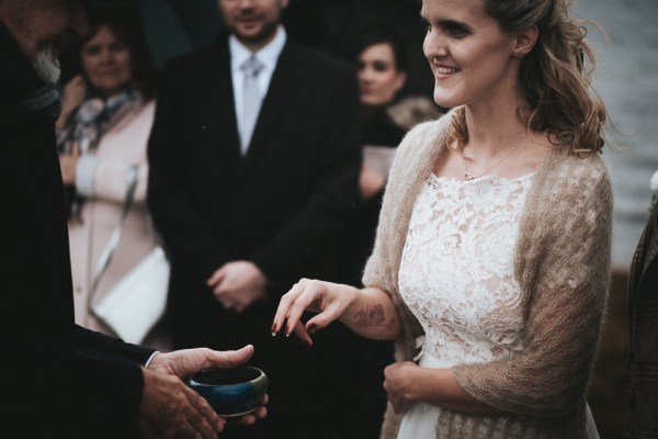 Bride and groom and celebrant