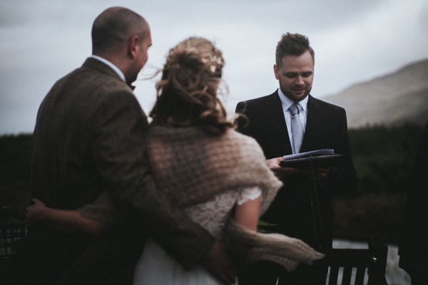 Celebrant and bride and groom