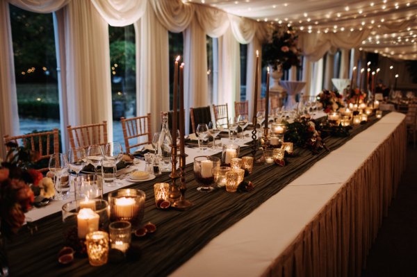 Ballroom table for bride and groom