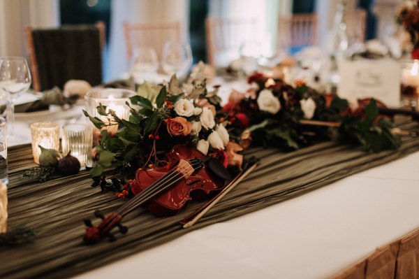 Close up of table and flowers