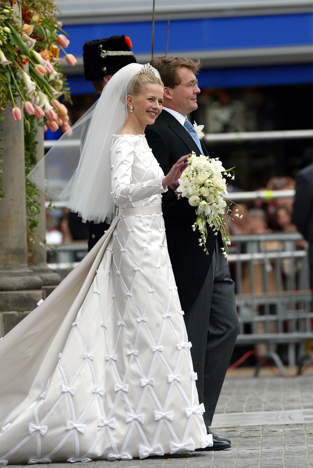 Dutch Queen Beatrix's second son, Prince Johan Friso and Mabel Wisse Smit leave the City Hall after the civil ceremony