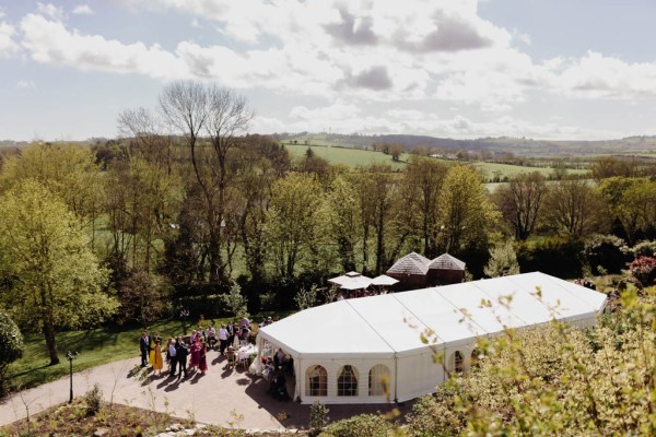 Marquee tent set up for the interior celebrations