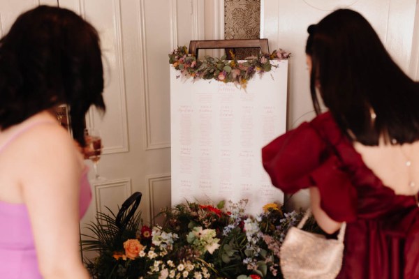 Guests admiring the flowers