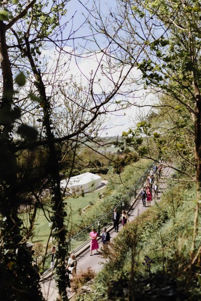 Guests make their way to the ceremony