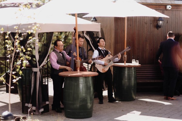 Wedding band playing cello guitar music