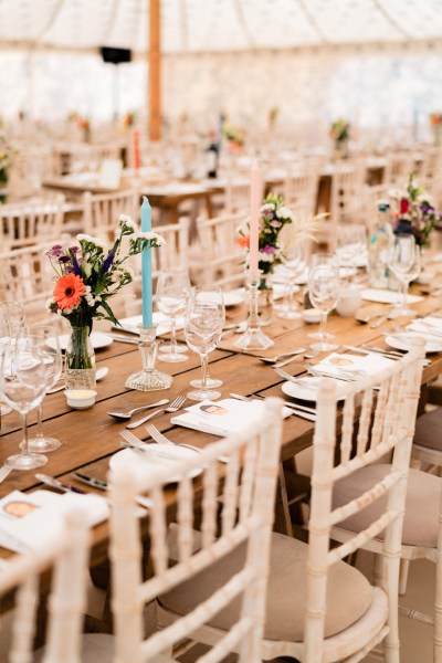 Table dining room setting candles and flowers