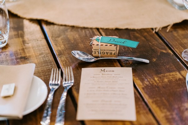 Menu detail cutlery on table