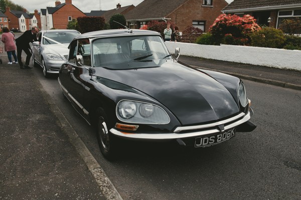 Black wedding car