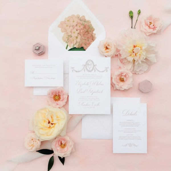 blush summer wedding invite