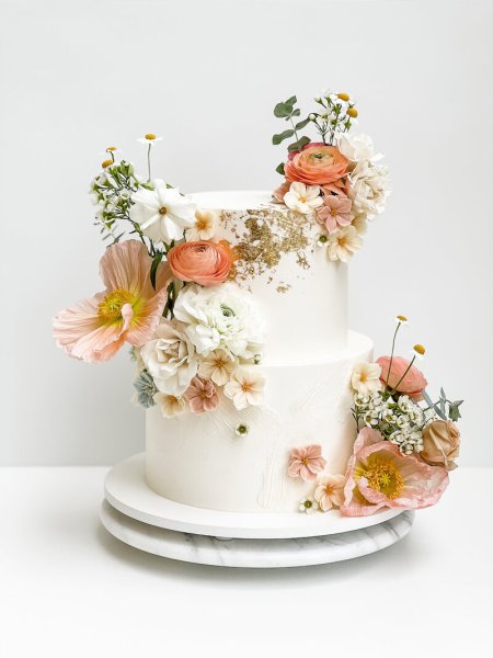 orange summer flower cake