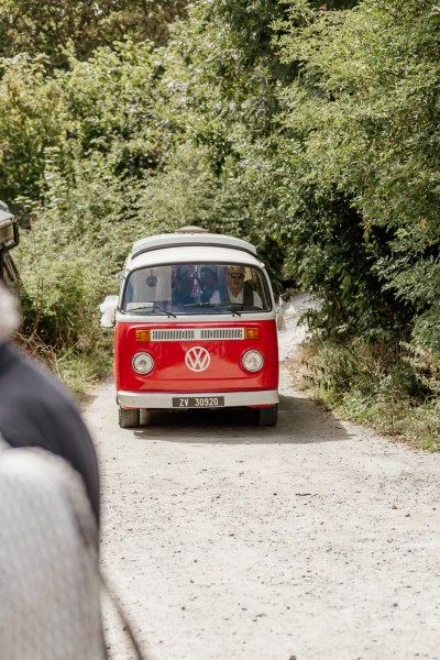 Red wedding wagon