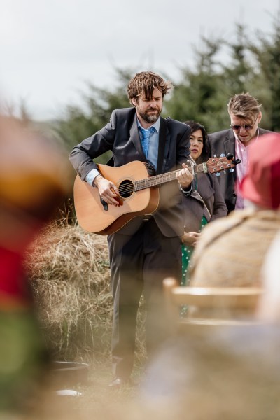 Guitarist playing music wedding band