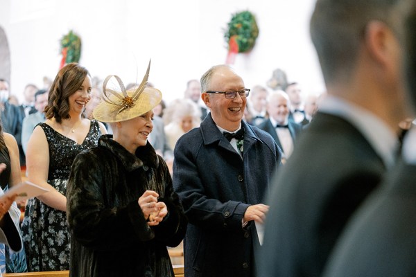 Smiling mother and father