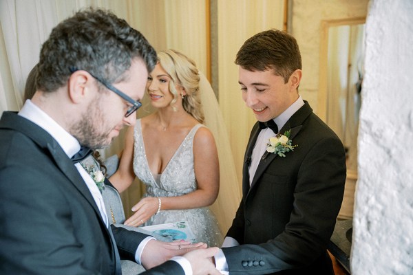 Bride and groom are bound by celebrant