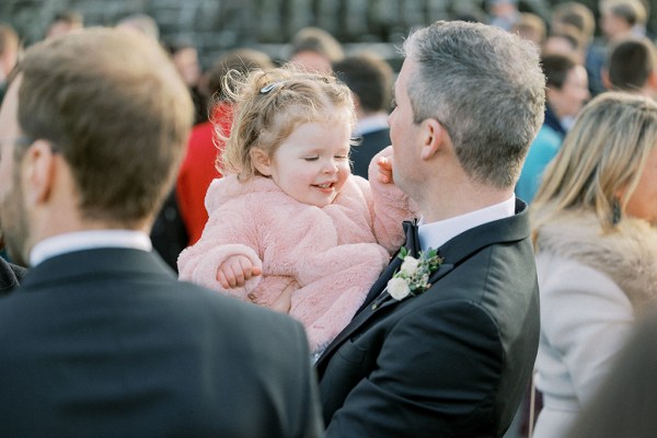 Father and little girl daughter smiling