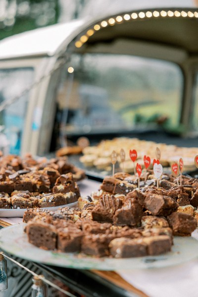 Sweet treats for guests brownies and cupcakes