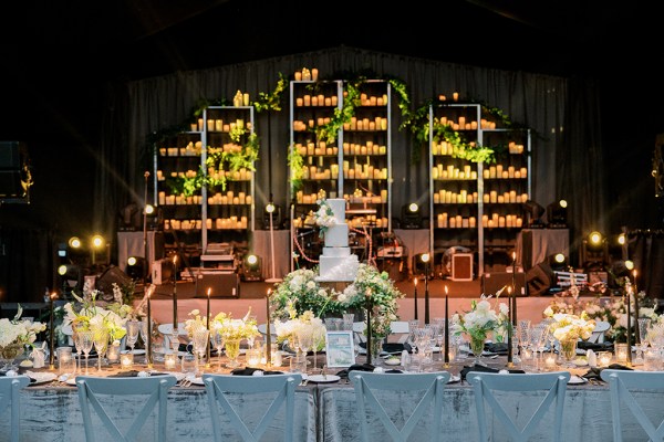 Interior ballroom disco ball dining room area table