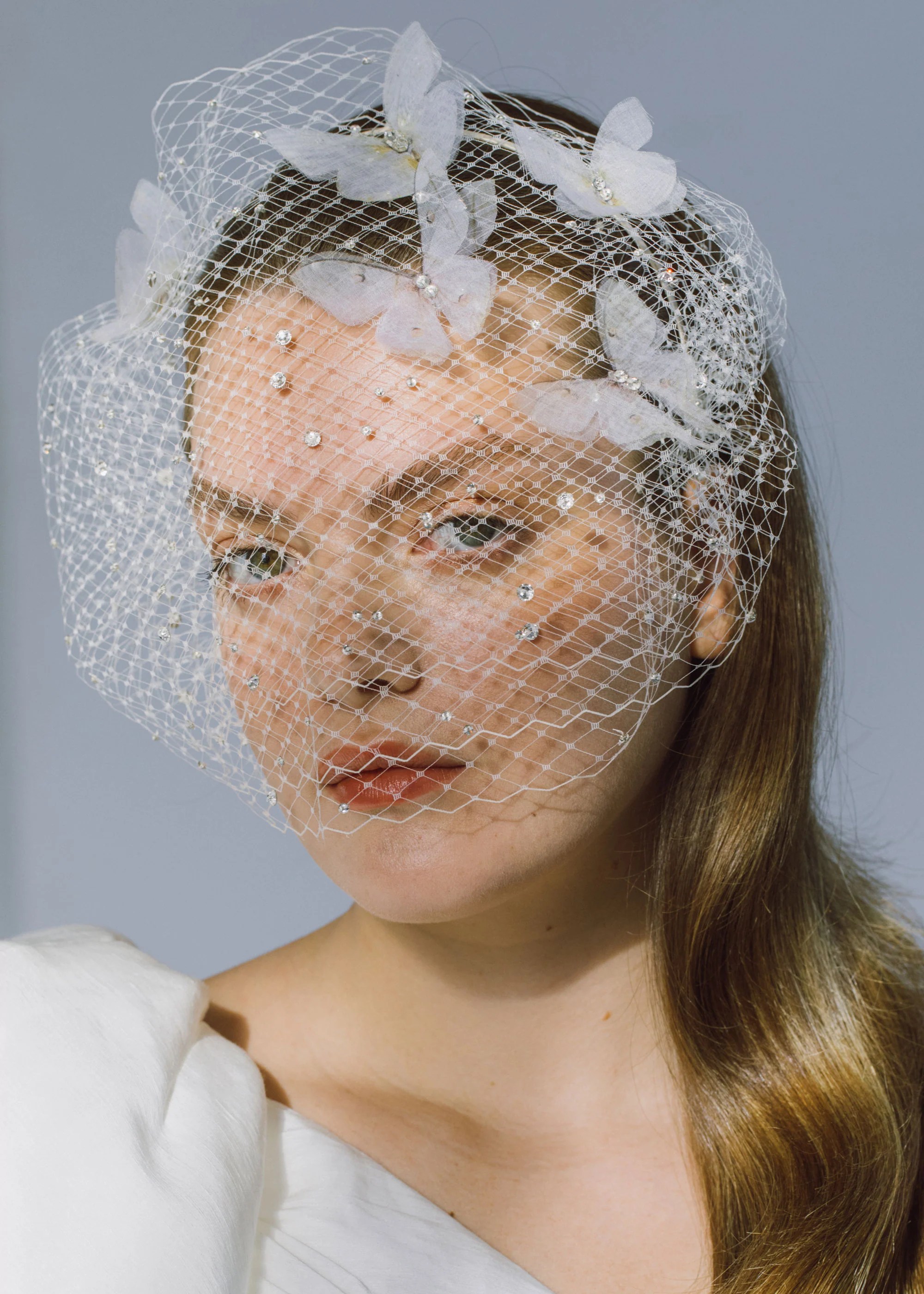 silk organza butterflies veil