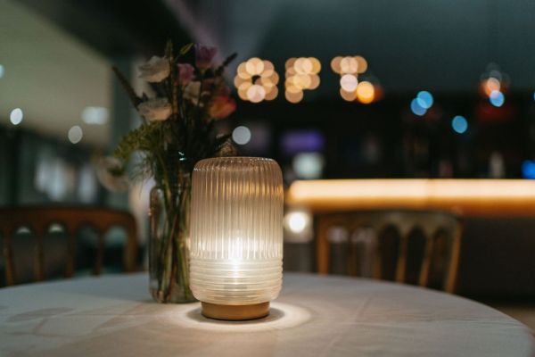 Lantern with candle inside cinema