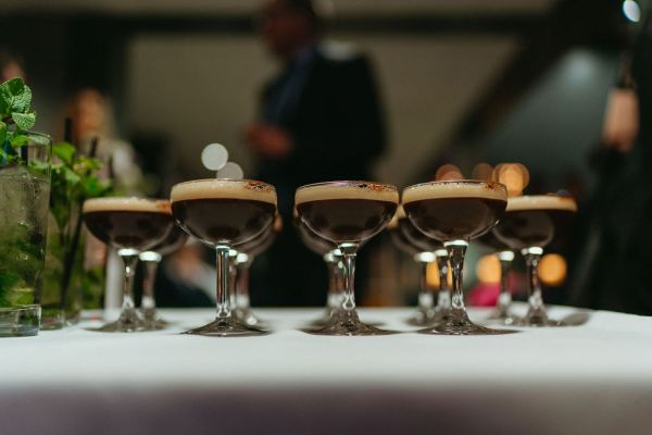 Shot of espresso martini cocktails