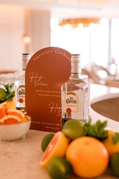 Oranges on table mixers for cocktails beverages