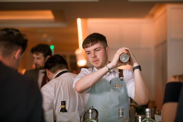 Bartender mixing cocktails