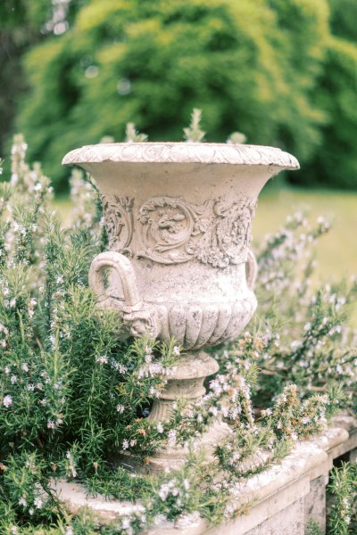 Stone ornament in garden