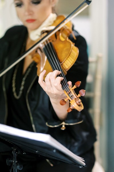 Violinist plays music