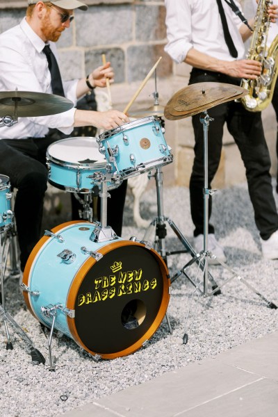 Wedding band brass instruments drumkit