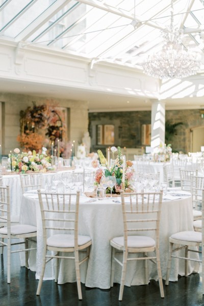 interior empty dining room ballroom setting seats for guests